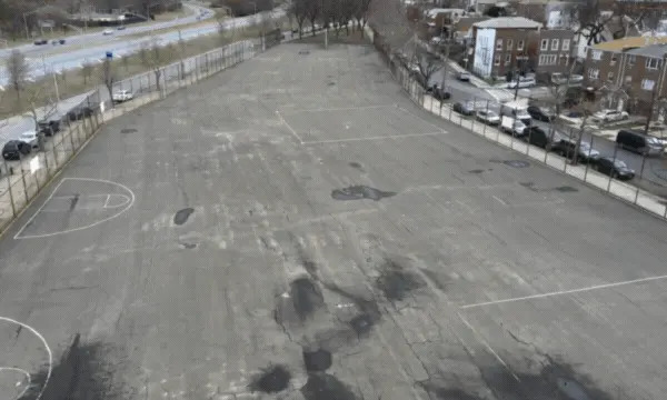 Before and after of P.S. 366 (Trust for Public Land)