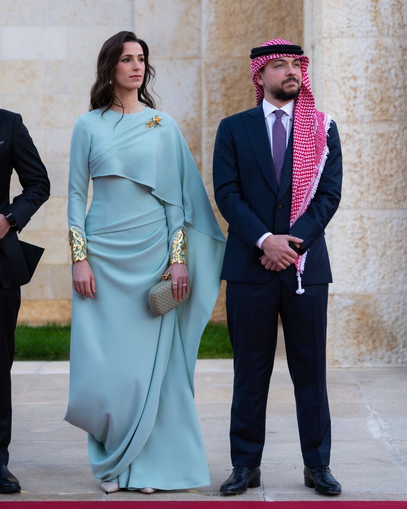 Crown Prince Hussein and Princess Rajwa join King Abdullah and Queen Rania at the Independence Day ceremony.