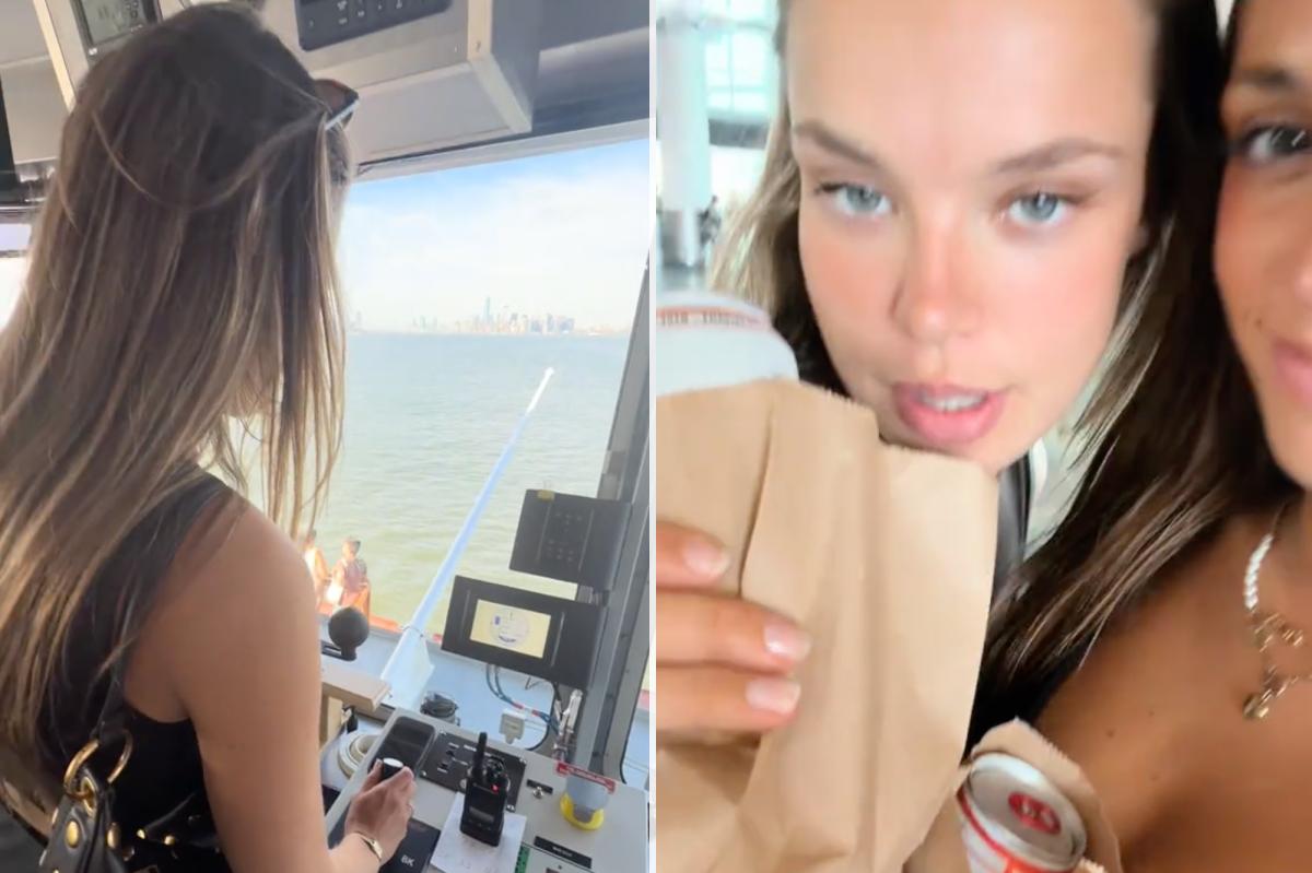 German tourists 'driving' Staten Island Ferry crew give steering lessons