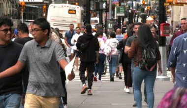 A busy street in Brooklyn.