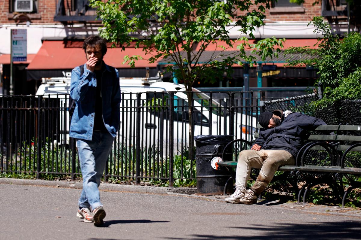 Human biohazard camps outside historic East Village church