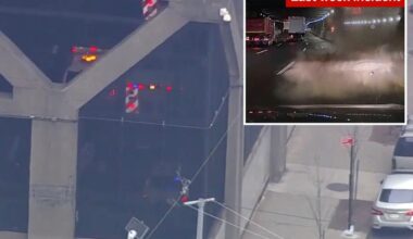 Debris rains onto NYC highway, injuring 1 and causing traffic nightmare