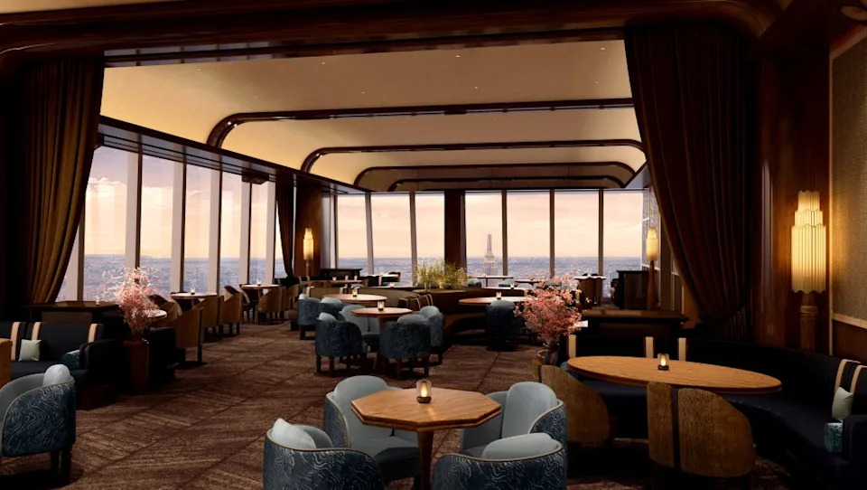 Renderings of the revived Avenue Sky Lounge.