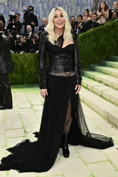 Cher arrives at The Metropolitan Museum of Art’s Costume Institute benefit gala celebrating the opening of the “Costume Art” exhibition on Monday, May 4, 2026, in New York. (Photo by Evan Agostini/Invision/AP)