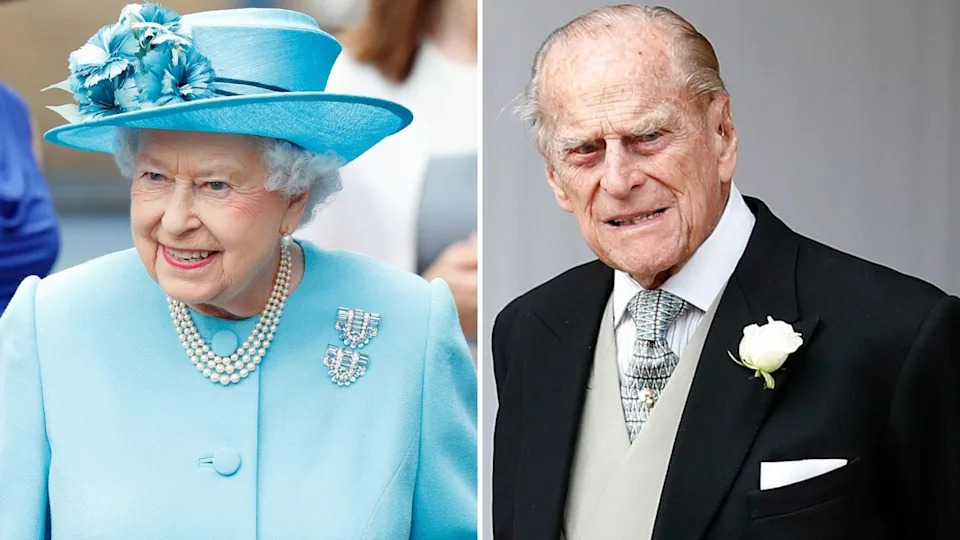 A composite of a picture of Queen Elizabeth in 2017 and a picture of Prince Philip in 2018. 