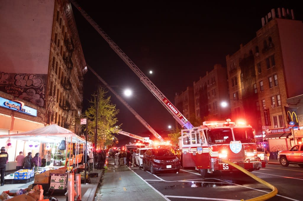Firefighters at a deadly building fire in Inwood on Monday, May 4, 2026. Robert Mecea for New York Post