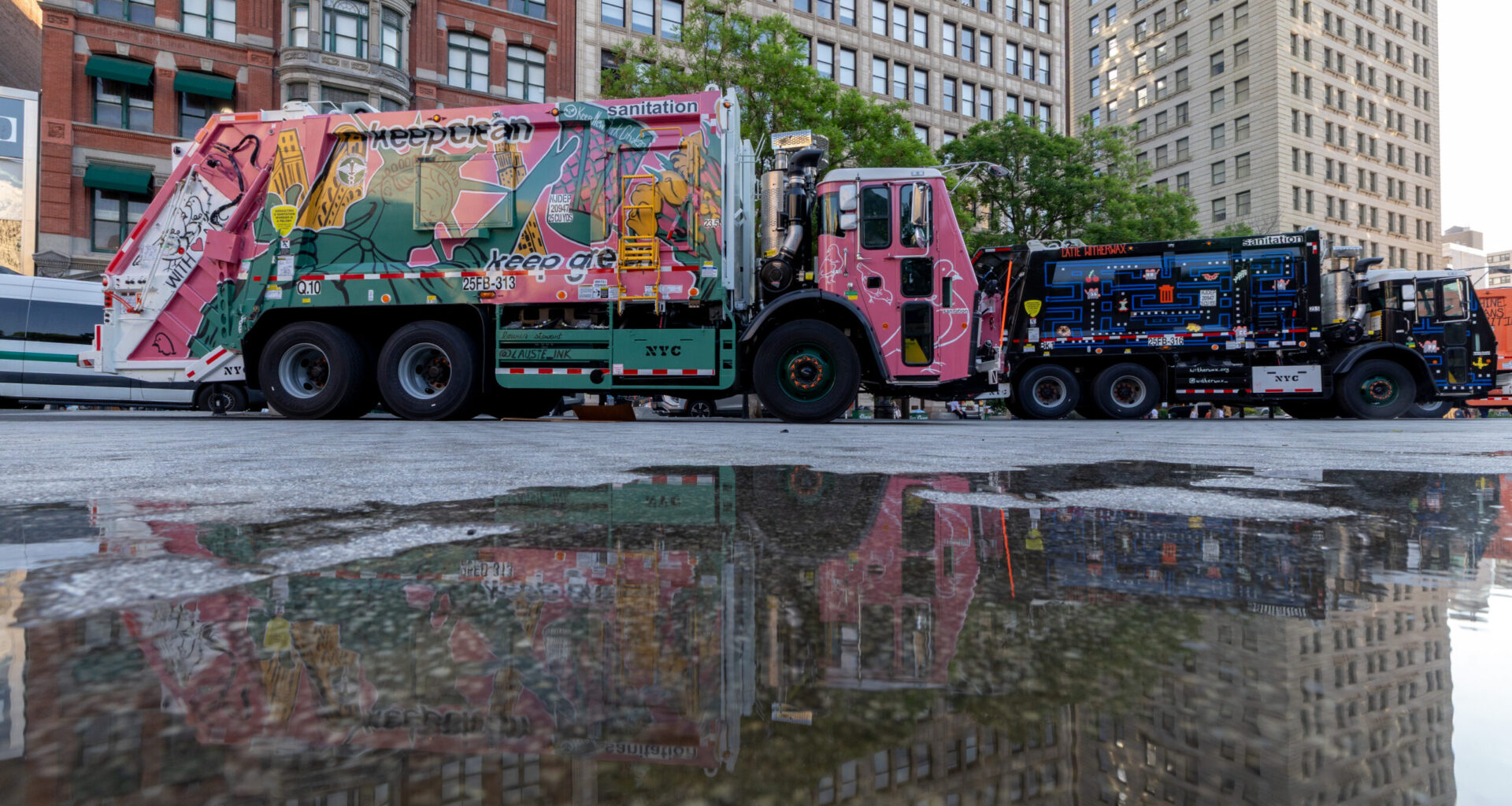 This year's Trucks of Art winners were unveiled Tuesday in Union Square. Photo: DSNY