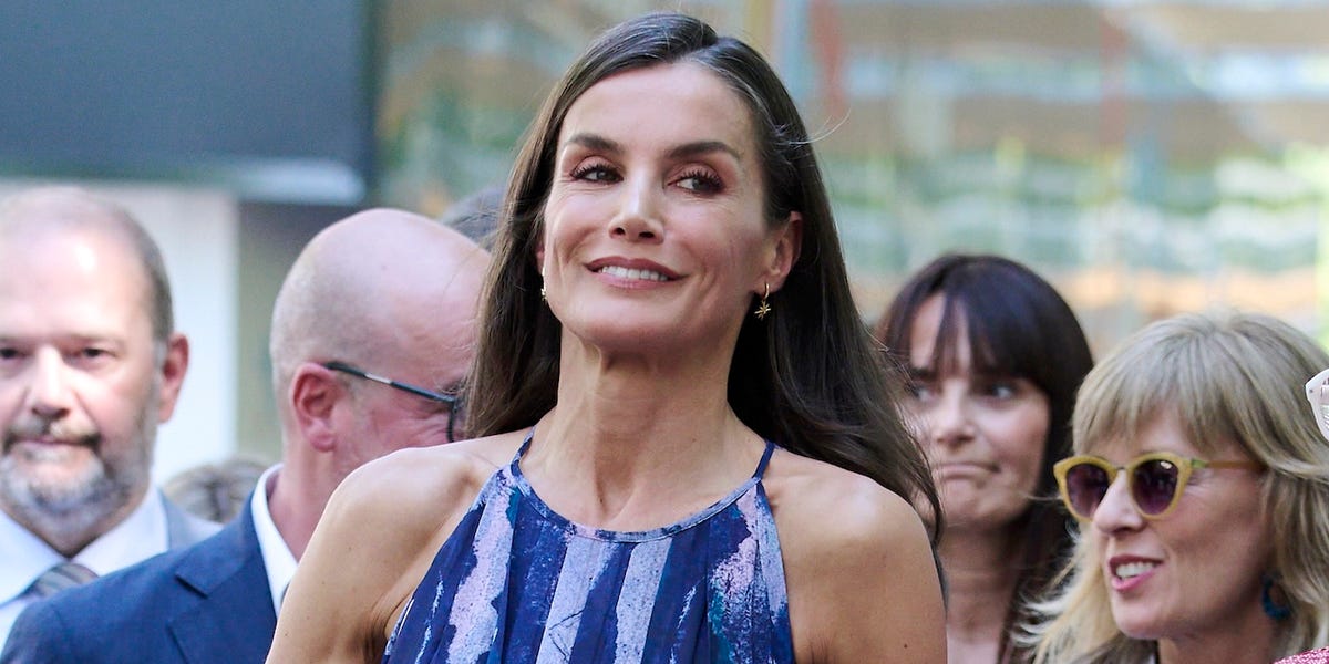 Queen Letizia Wears Espadrille Wedges for an Outing in Madrid