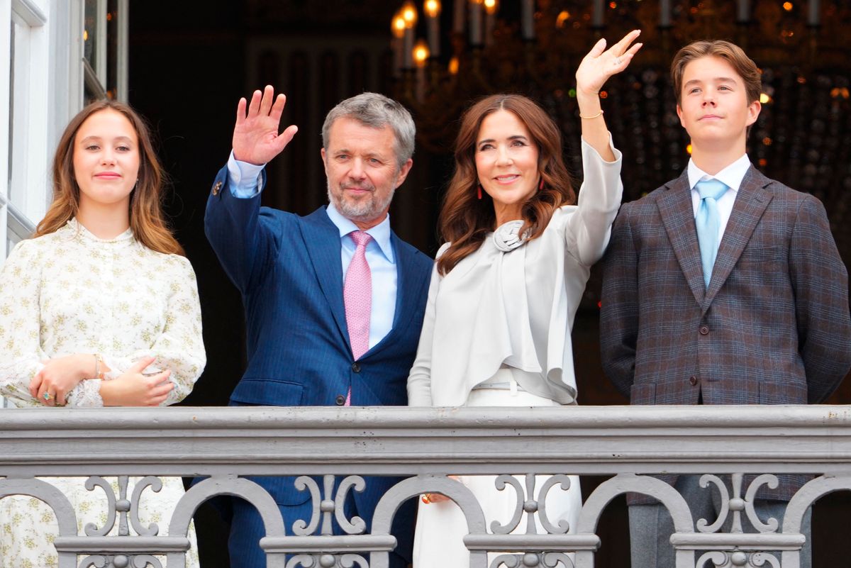 The King and Queen were accompanied by their youngest children