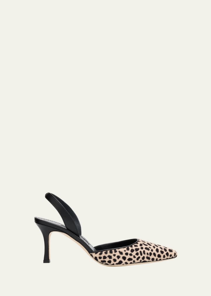 70mm Carolyne Calf Hair Slingback Pumps