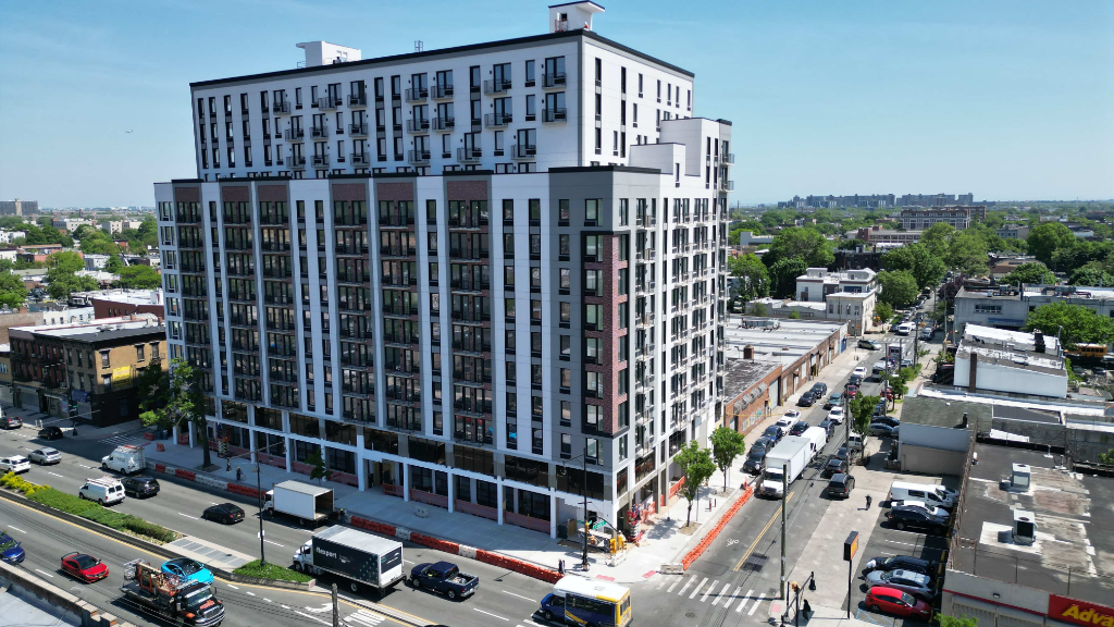 aerial image of a multi-story building