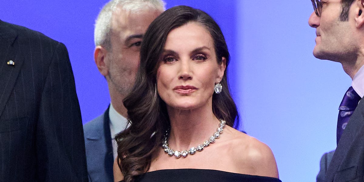 Queen Letizia Wears Diamond Necklace, Earrings With Long Royal History in Barcelona