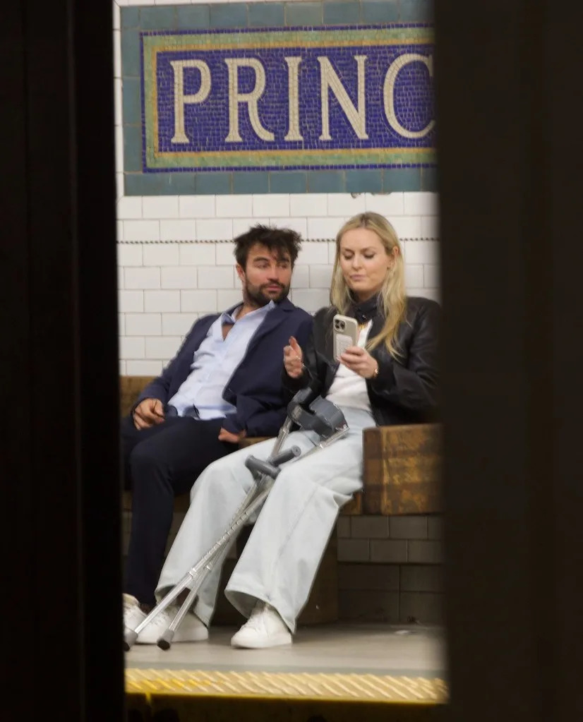 The two Olympic alpine skiers (pictured above) enjoyed a lunch and were photographed in the subway station. BACKGRID