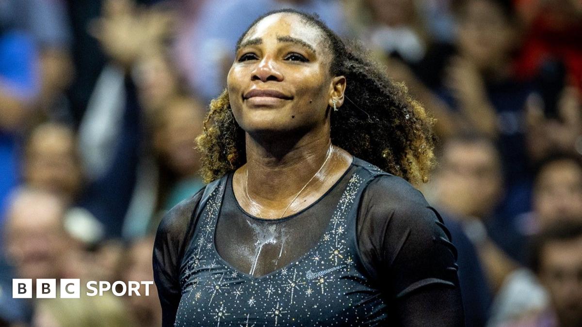 Serena Williams glances upwards during her final match at the 2022 US Open