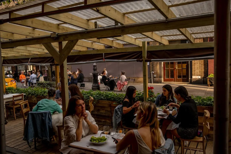 Permit applications for either roadway dining, which lasts April to November, or sidewalk dining, possible year-round, cost $2,100 a pop – plus a security deposit of $1,500 to $2,500. Bloomberg via Getty Images