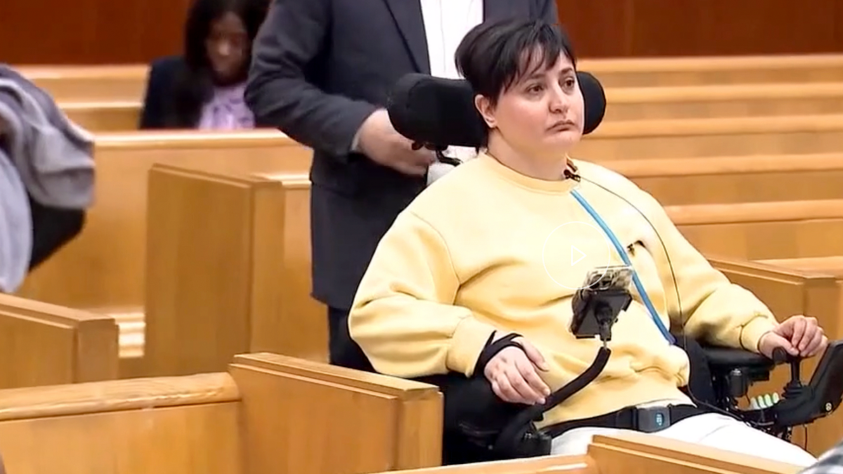 Emine Yilmaz Ozsoy delivers a victim impact statement in court during NYC subway attack sentencing