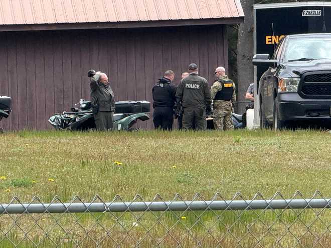 Staging area for police searching for missing Northern NY teen.