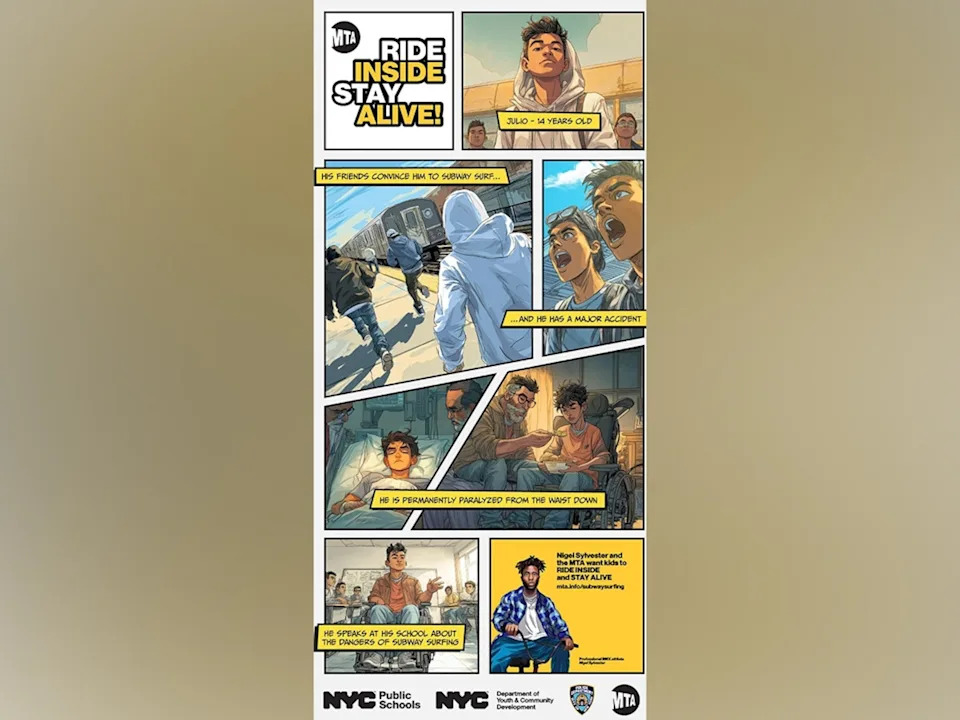 MTA - PHOTO: Tne New York City Transit Authority released this PSA about subway surfing.
