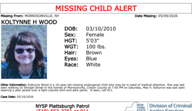 New York State Police searching for missing child from Morrisonville