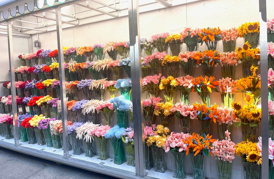 These flowers are all made of felt!