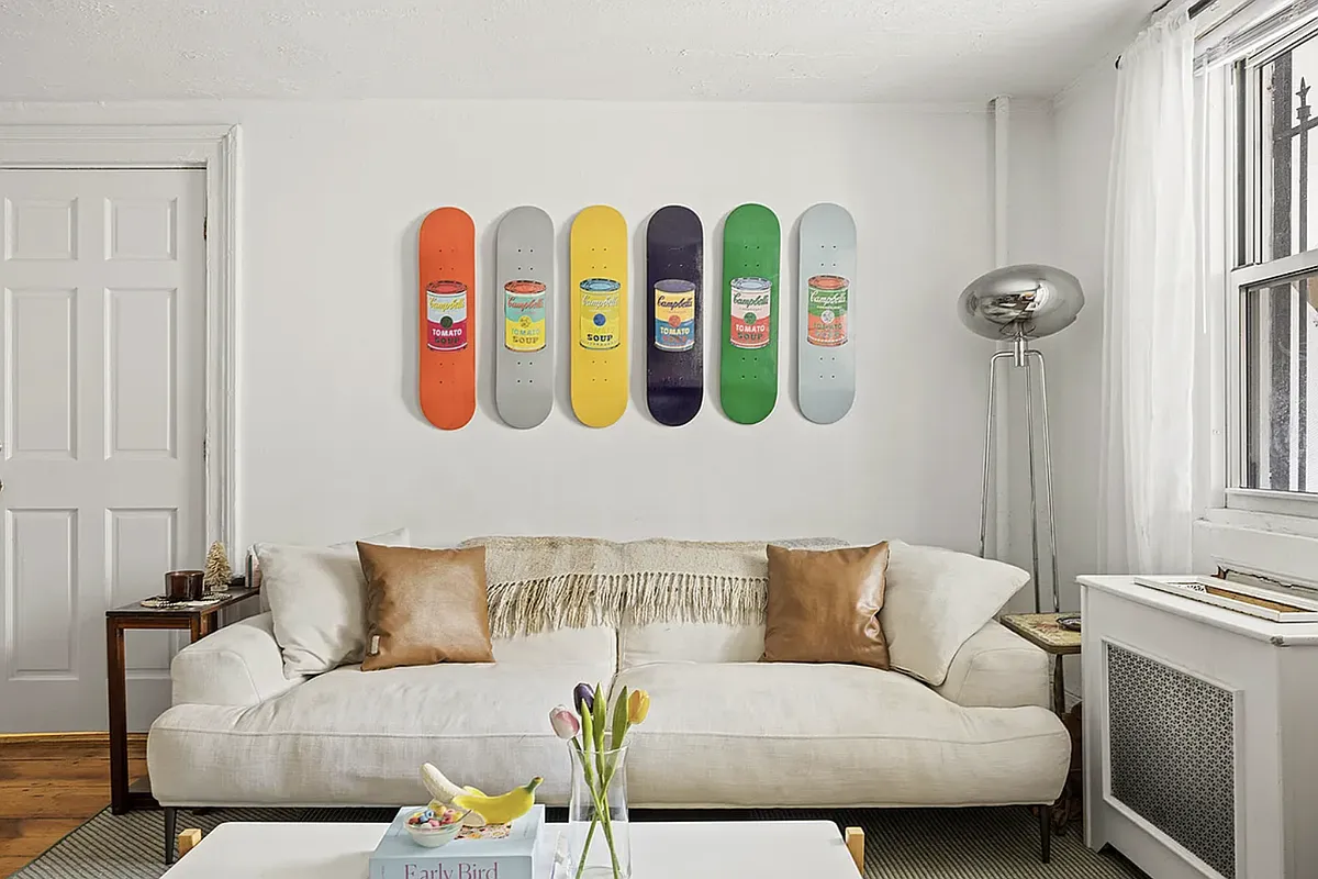 living room with white walls