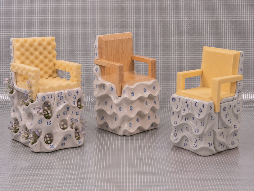 sculptural ceramic tile chairs transform into storage objects for a new york apartment - 2