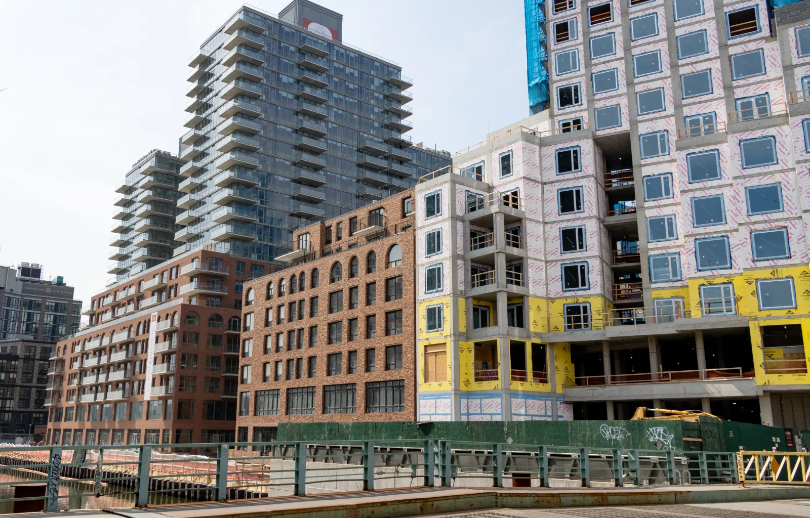 new buildings under construction along the Gowanus canal