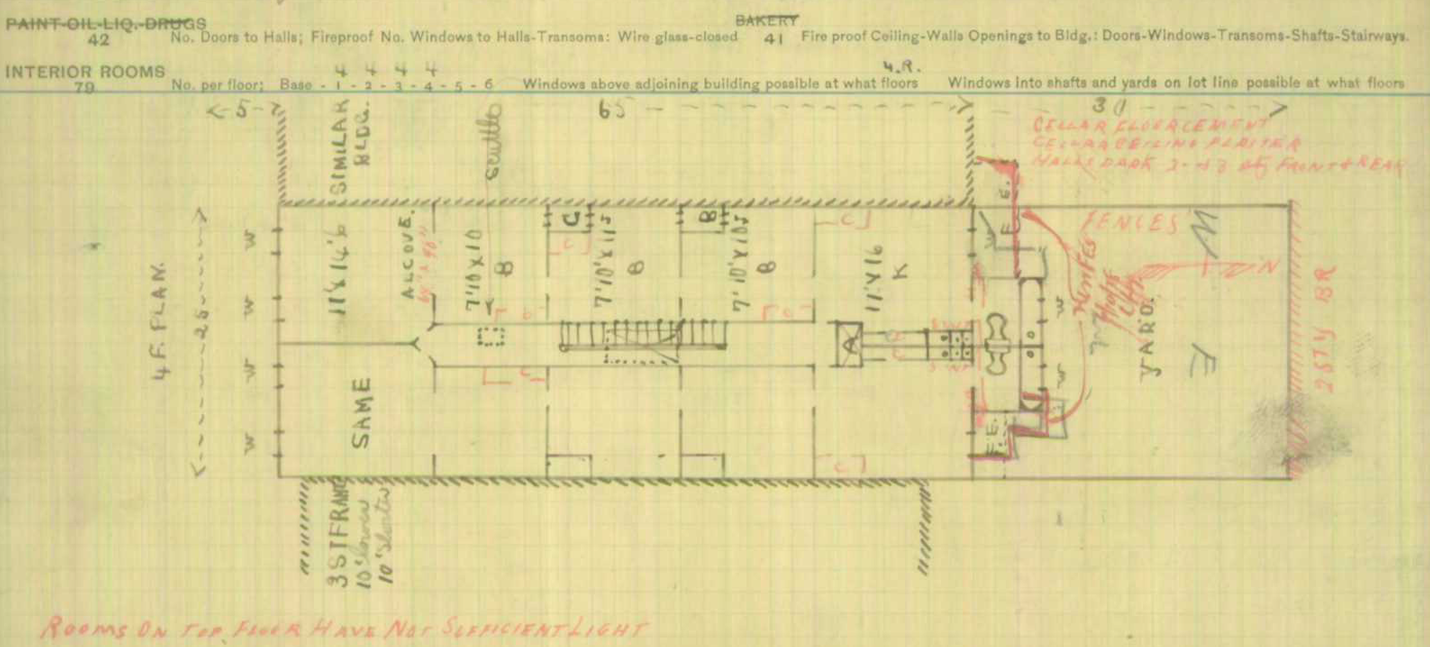 sketch of a floor showing two floor through apartments on a floor