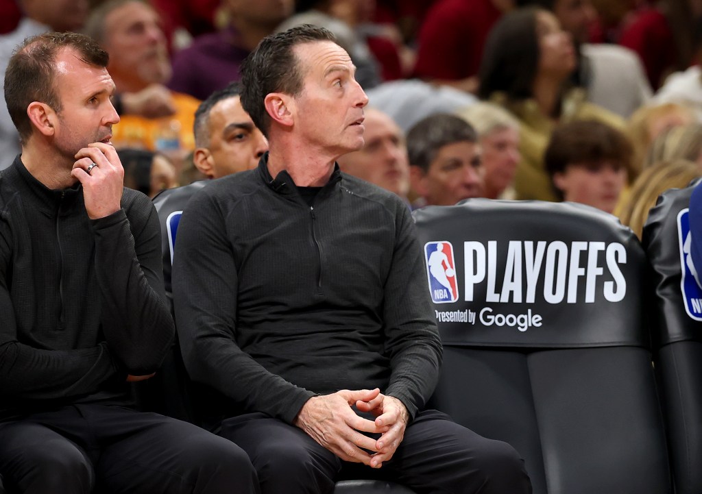 Cleveland Cavaliers head coach Kenny Atkinson watches from the bench during Game Three of the NBA Eastern Conference Finals.