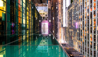 photo series distorts manhattan’s cityscape through fractured glass reflections