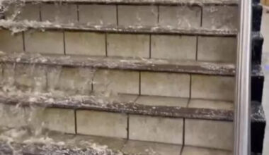 Water Rushes Down Subway Stairs as Severe Storm Lashes New York