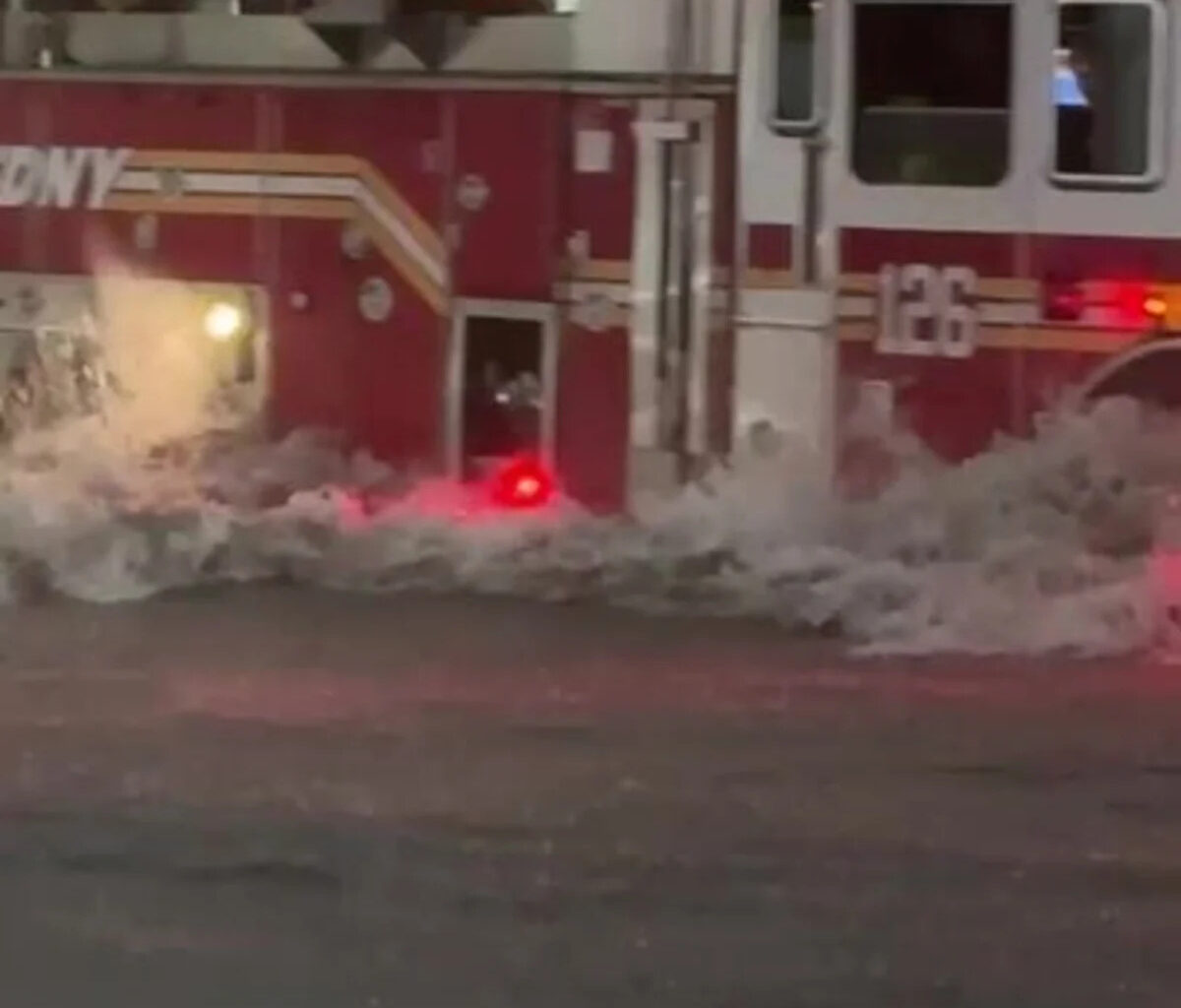 Queens Drivers Push Through Flooding After Intense Rainfall