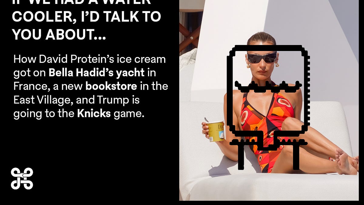 How did David Protein's ice cream get on Bella Hadid's yacht?