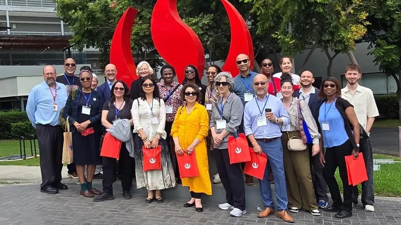 Participants from across CUNY, including three York professors – Roberts Semple, Yonghong and Thompson - gather for a group shot.