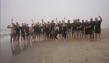 people pose for a photo on the beach