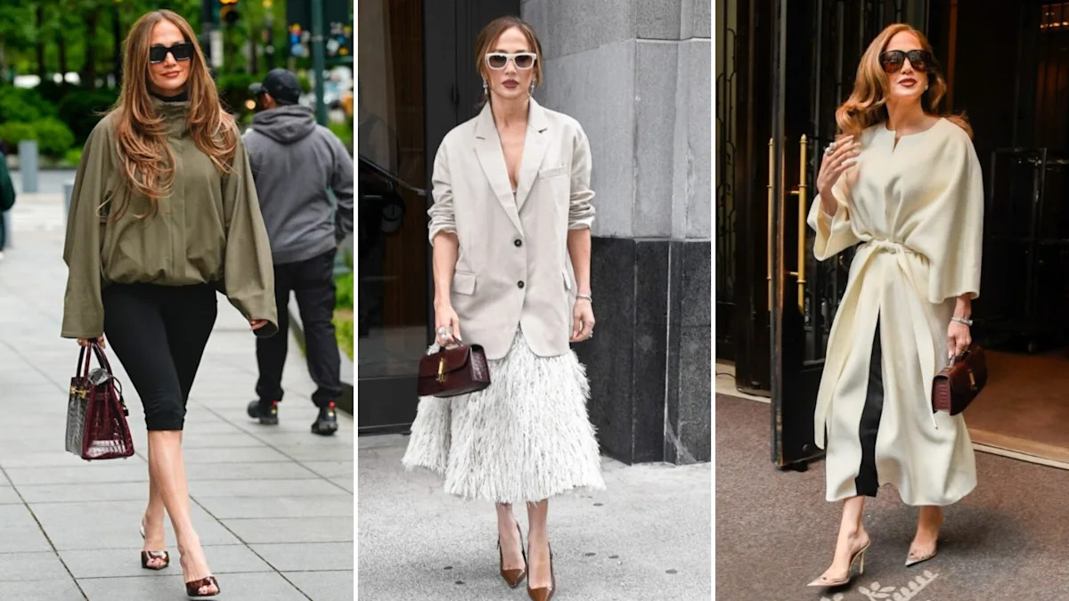 Jennifer Lopez had 3 outfit changes during her NYC outing, and each one brought a completely different fashion mood