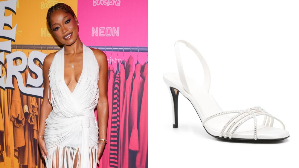 Keke Palmer wore all white with Alevi heels to the 'I Love Boosters' Special Screening at Williamsburg Cinemas on Wednesday in New York.