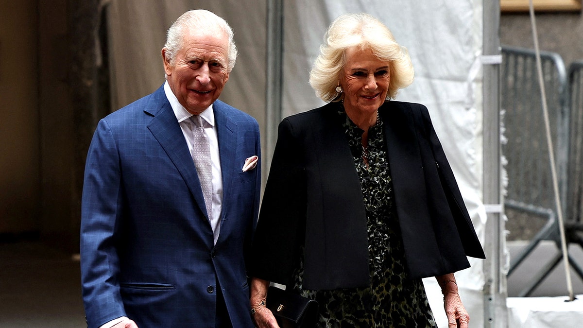 King Charles and Queen Camilla walking together in New York City