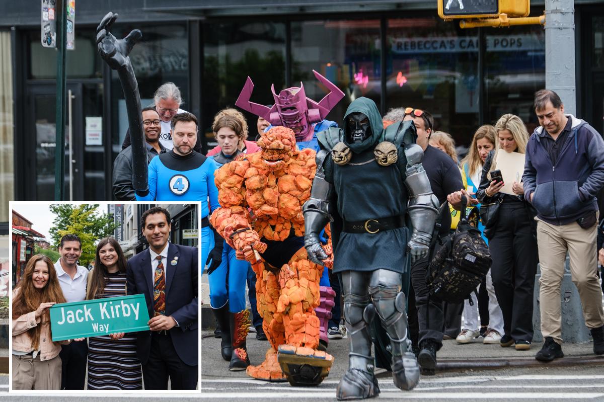 Cosplaying Marvel fans take over NYC street as it's renamed for Jack Kirby, scorned partner of Stan Lee