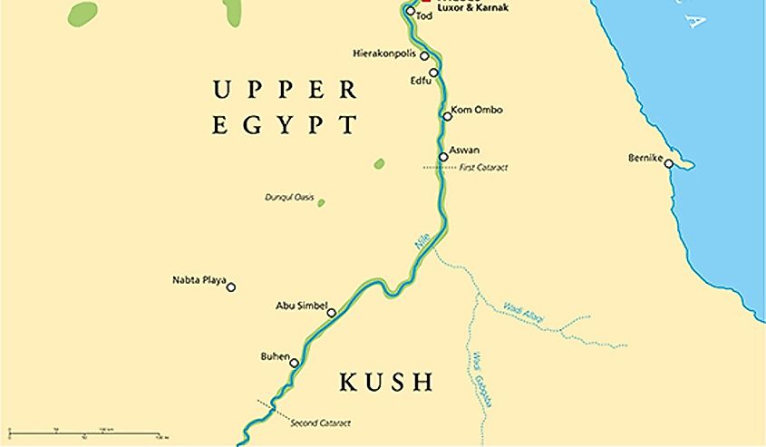 Map showing the Kingdom of Kush in northeast Africa.