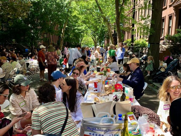 The Longest Table 2026 brought together neighbors, old friends and new acquaintances. Photo: Mary Frost/Brooklyn Eagle