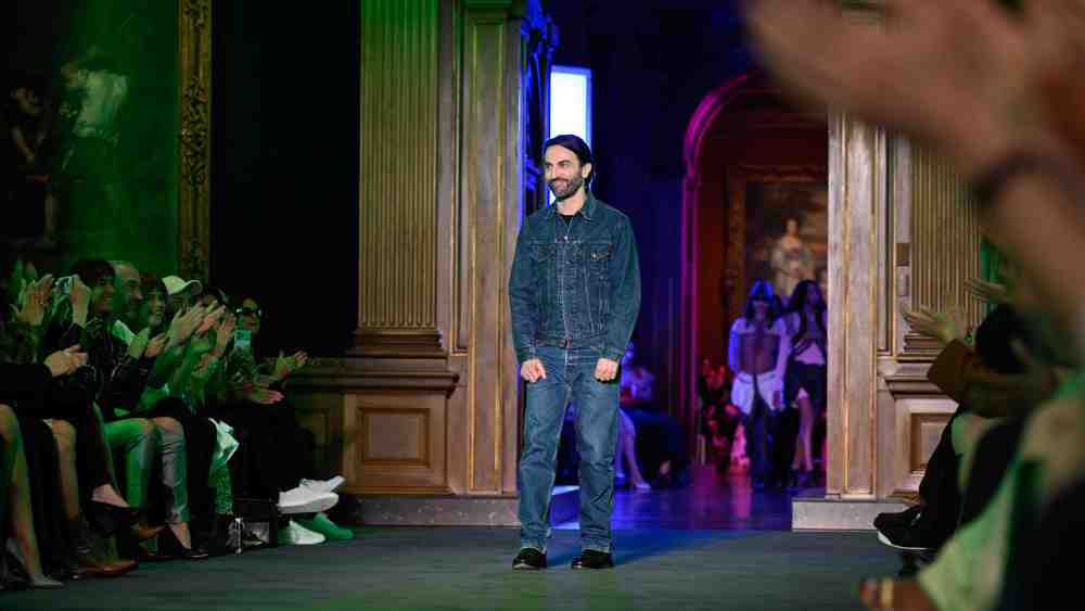 Nicolas Ghesquière takes a bow at the Louis Vuitton Cruise 2027 show.
