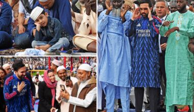 Mamdani wears garish Arsenal FC thobe at Muslim holiday event