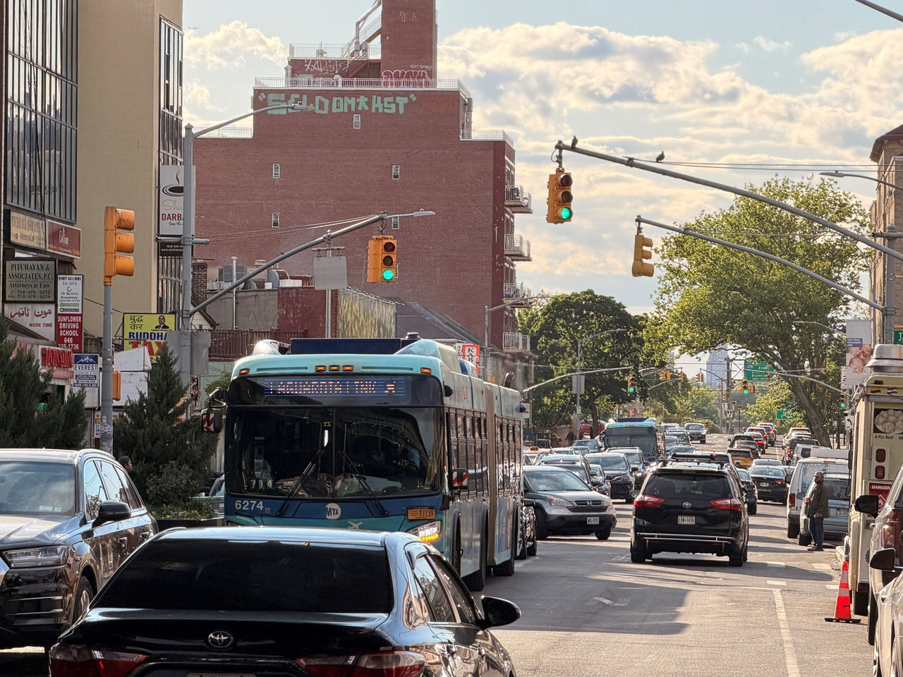 The new bus lane is expected to improve commute times to LGA