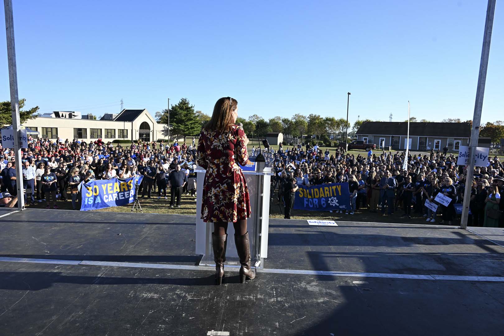 Melinda addresses Suffolk rally, including members from Patchogue Medford