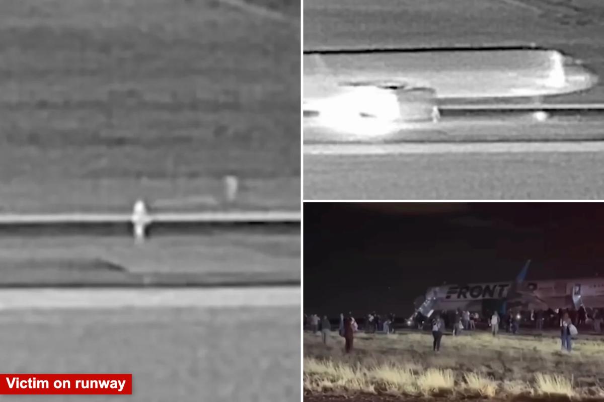 Moment Frontier Airlines plane strikes person on Denver runway seen in new video