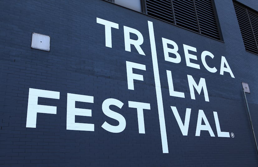 NEW YORK - APRIL 15: Tribeca Film Festival signage in Tribeca in New York, New York on April 15, 20...
