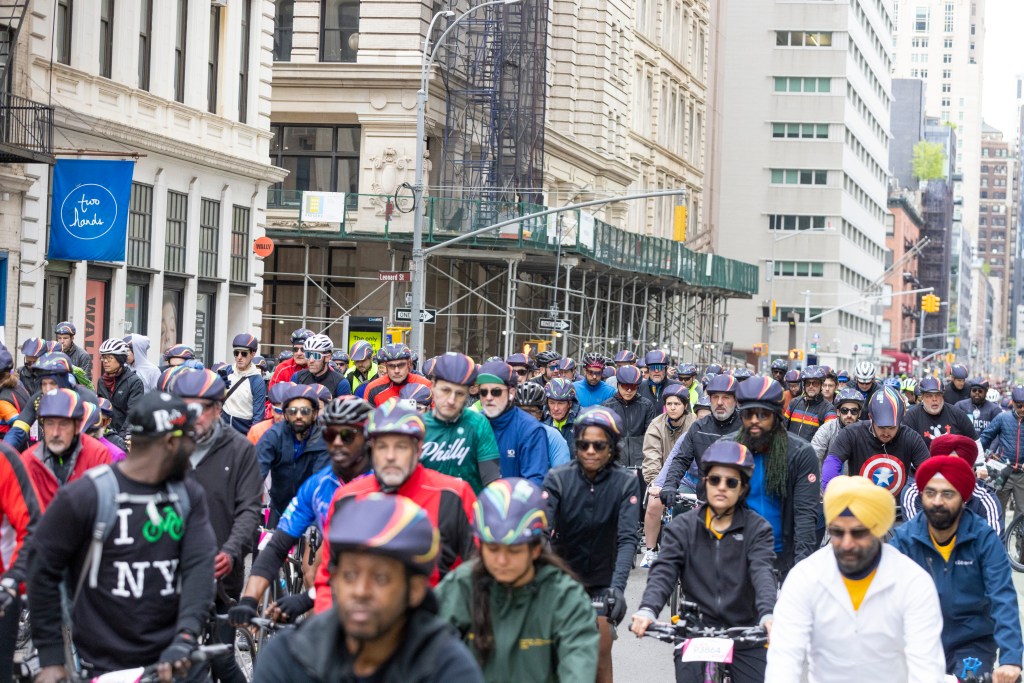Cyclists from across all over the world participating in the Annual Five Boro Bike Tour on May 3, 2026 in New York City.