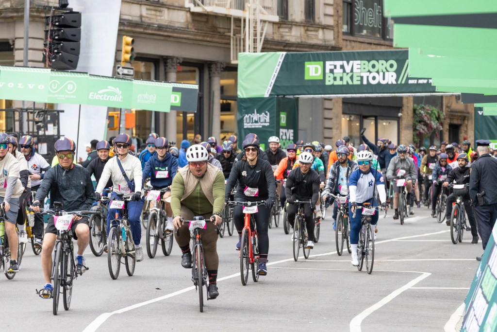 Cyclists from across all over the world participating in the Annual Five Boro Bike Tour on May 3, 2026 in New York City.