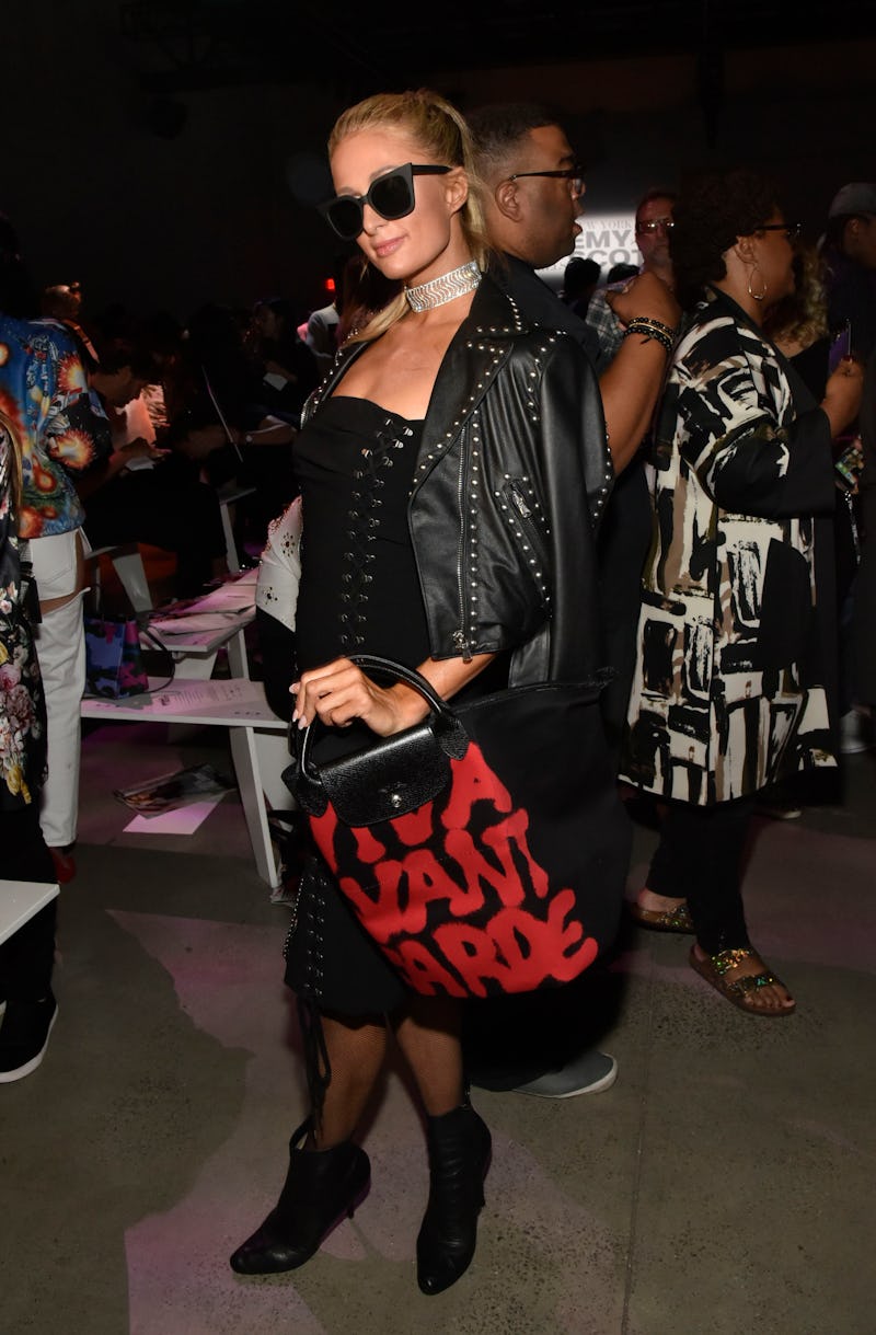 NEW YORK, NY - SEPTEMBER 08: Paris Hilton attends the Jeremy Scott fashion show during New York Fas...
